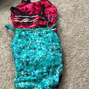 One piece swim team bathing suits